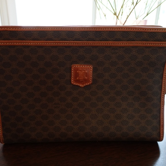 VINTAGE CELINE MACADAM CLUTCH with Certificate of Authentication - Picture 1 of 7